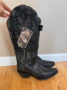 Dan Post Black Western Heeled Boots